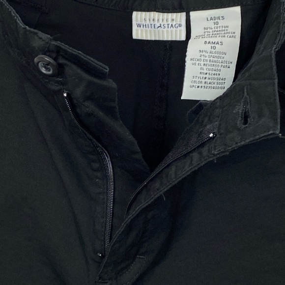 White Stag Capris Womens 10 Black Front Pockets Split Hem Body Stretch Office - Picture 6 of 11